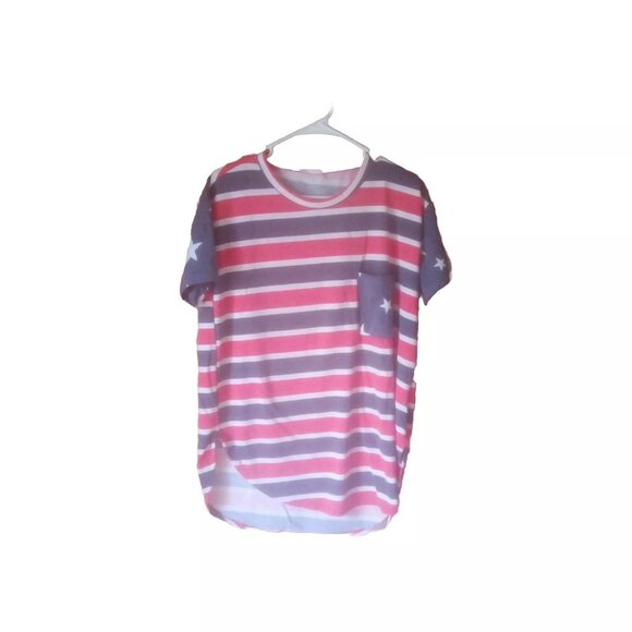6 for $20 Reb In J 220 Patriotic Short Sleeve Top Size S - Picture 1 of 3